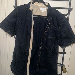 Craft & Flow Navy Blue Short Sleeve Button-Up shirt